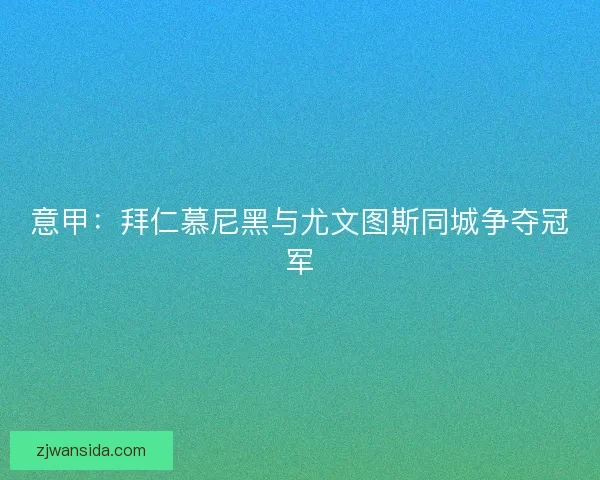 意甲：拜仁慕尼黑与尤文图斯同城争夺冠军